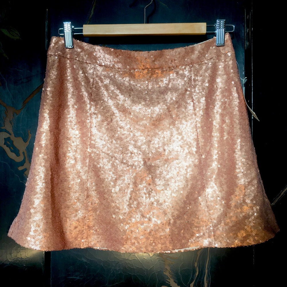 Decree by JC PENNEY Bronze/Rose Gold sequined skirt NWT